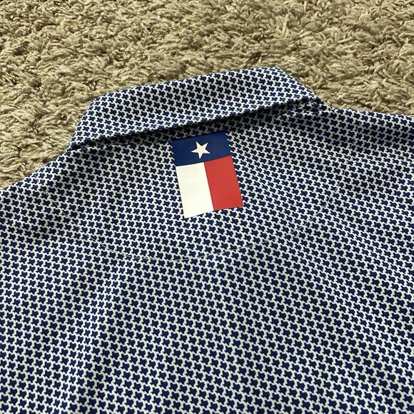 Rhoback Don’t Mess Texas Full Print Golf Performance Polo Button Up Shirt Large - Picture 4 of 5